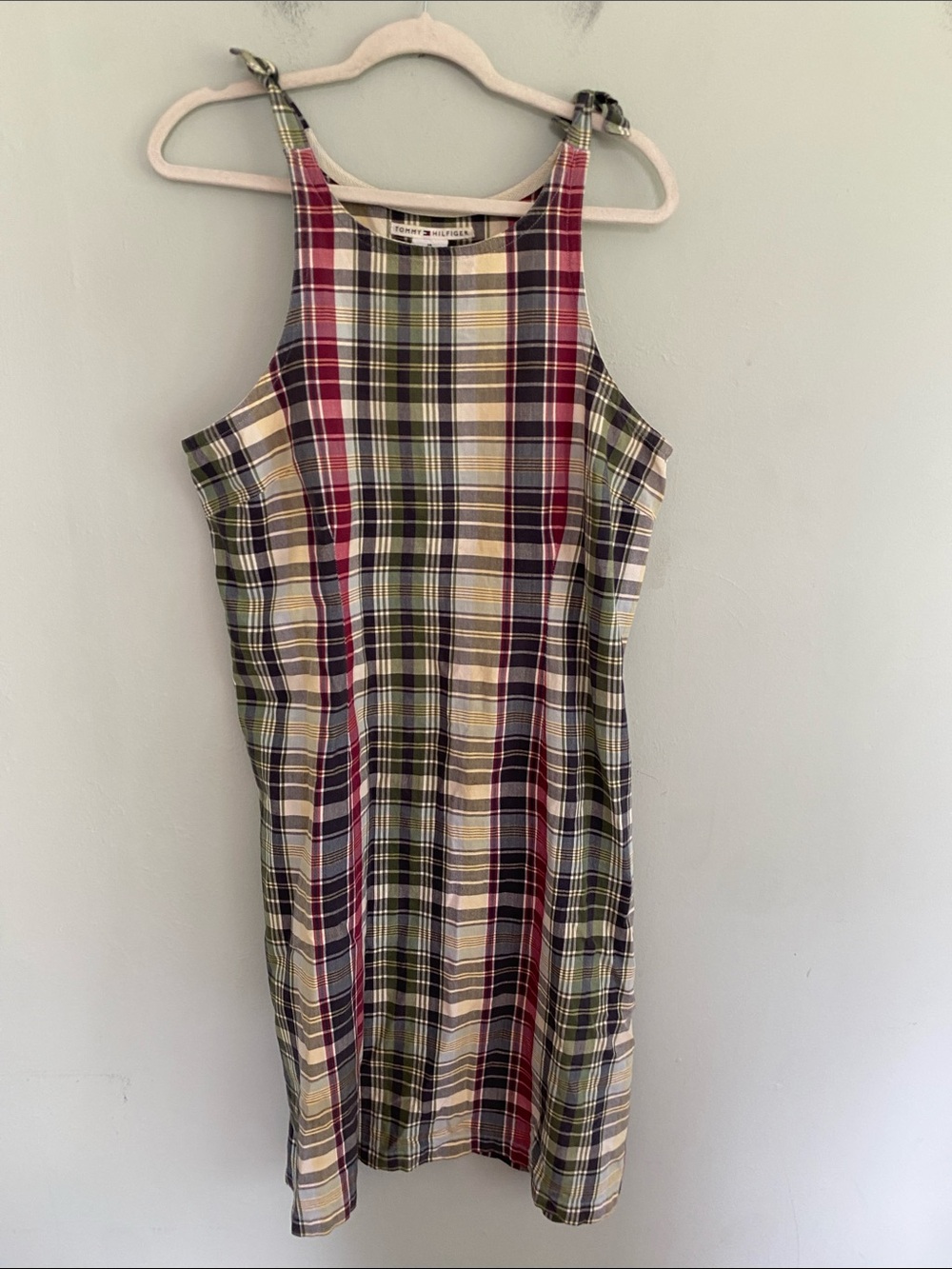 Tommy Hilfiger Women’s Vintage Plaid Midi Dress Size 14 100% Cotton
